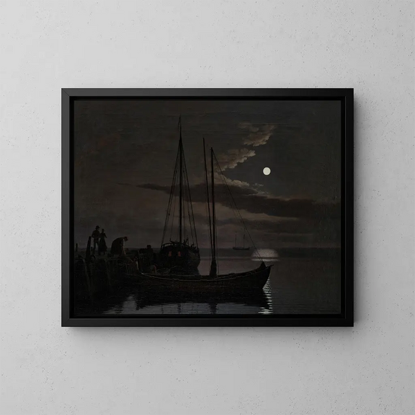 afbeelding van het maanlicht - Christoffer Wilhelm Eckersberg — ingelijst kunstwerk aan de muur