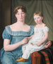 Portret van een edele vrouw Sophie Hedvig Løvenskiold en haar driejarige dochter - Christoffer Wilhelm Eckersberg — weergave van het kunstwerk