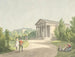 Perspective van de tuin van Frederiksberg bij het kasteel en de tempel van Apollo - Christoffer Wilhelm Eckersberg — weergave van het kunstwerk