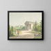 Perspective van de tuin van Frederiksberg bij het kasteel en de tempel van Apollo - Christoffer Wilhelm Eckersberg — ingelijst kunstwerk aan de muur