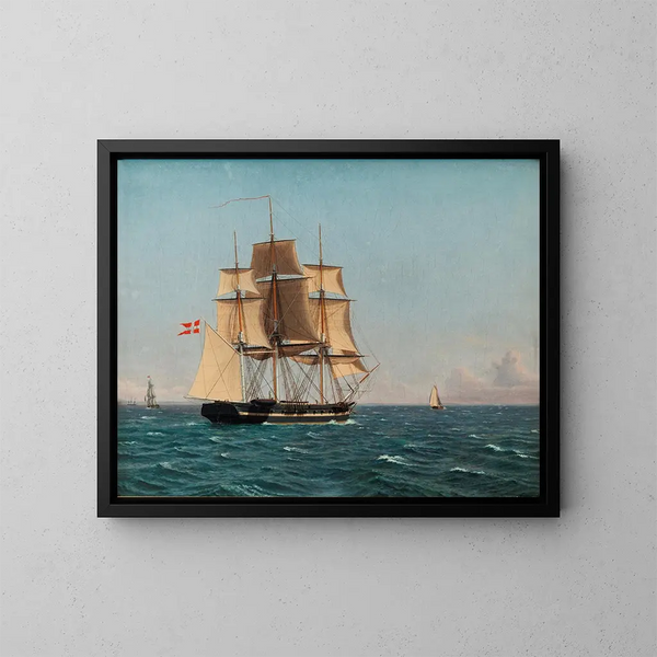 La Corvette Najaden onder zeilen - Christoffer Wilhelm Eckersberg — ingelijst kunstwerk aan de muur