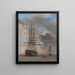 van het Russische slagschip Asow en een fregat voor anker bij Elseneur - Christoffer Wilhelm Eckersberg — ingelijst kunstwerk aan de muur
