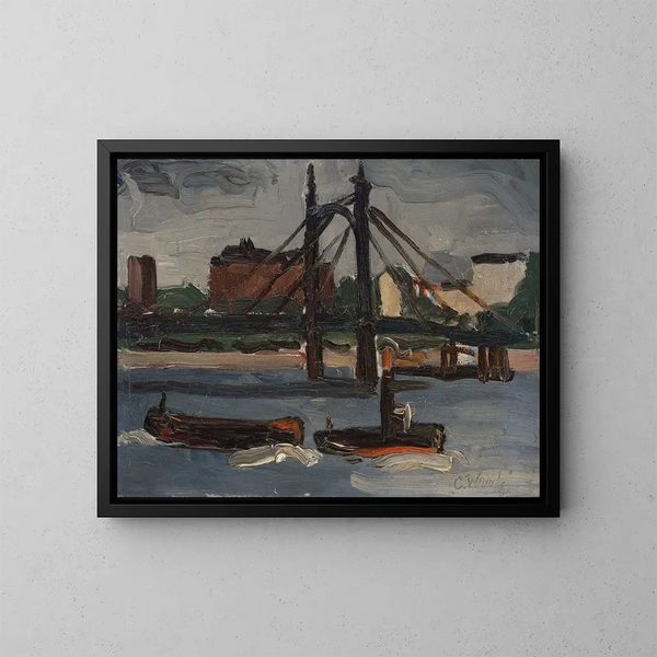 The Thames at Battersea - Christopher Wood — framed artwork on a wall