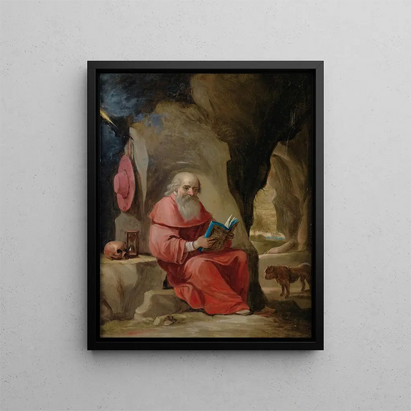 Sint Jeroen - Cirkel van David Teniers — ingelijst kunstwerk aan de muur