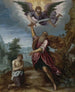 Abraham en Isaac - Cirkel van Giuseppe Cesari — weergave van het kunstwerk