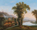 Een uitgestrekt landschap met uitzicht op de Tivoli-watervallen - Cirkel van Jacob Philipp Hackert — weergave van het kunstwerk