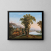 Een uitgestrekt landschap met uitzicht op de Tivoli-watervallen - Cirkel van Jacob Philipp Hackert — ingelijst kunstwerk aan de muur