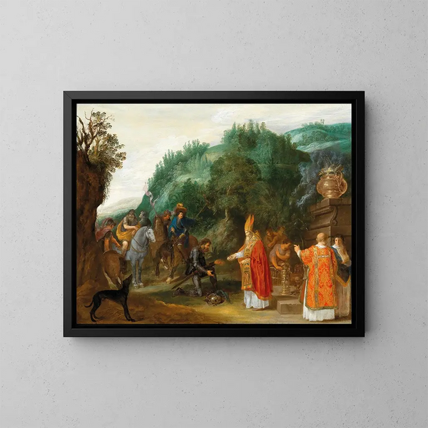 Abraham en Melchisédech - Cirkel van Jacob Symonsz Pynas — ingelijst kunstwerk aan de muur