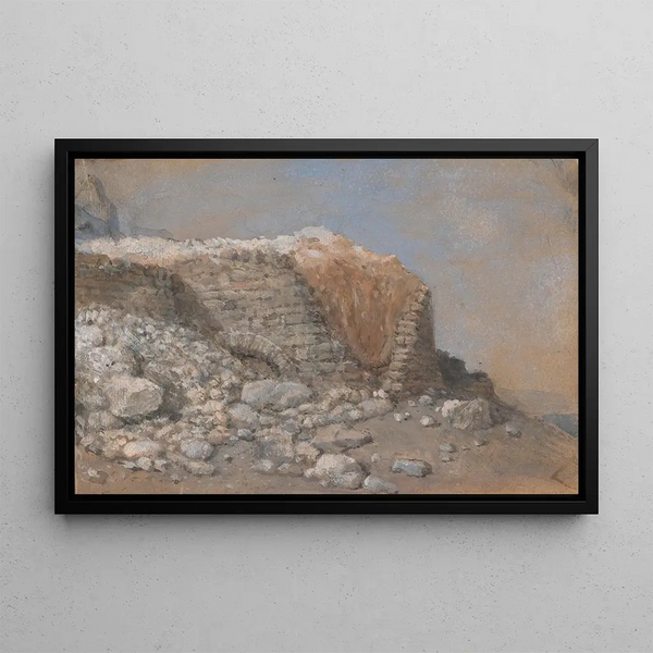 Stone Wall Painting - Clarkson Stanfield — framed artwork on a wall