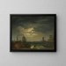 van een mediterrane baai bij maanlicht - Claude-Joseph Vernet — ingelijst kunstwerk aan de muur