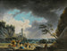 van een storm nabij een rotsachtige kust - Claude-Joseph Vernet — weergave van het kunstwerk
