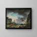 van een storm nabij een rotsachtige kust - Claude-Joseph Vernet — ingelijst kunstwerk aan de muur