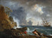 Een Italiaanse haven bij stormachtig weer - Claude-Joseph Vernet — weergave van het kunstwerk