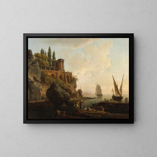 ClaudeJoseph Vernet - Imaginary LandscapeItalian Harbor Scene.webp