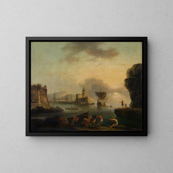 Napels - Claude-Joseph Vernet — ingelijst kunstwerk aan de muur