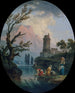 Landschap met wassende vrouwen - Claude-Joseph Vernet — weergave van het kunstwerk