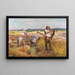 De Tarweoogst - Claude Firmin — ingelijst kunstwerk aan de muur