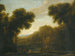 van een rivierlandschap met reizigers aan de oever - Claude Lorrain — weergave van het kunstwerk