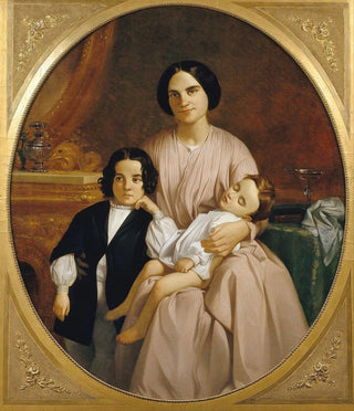 Claudi Lorenzale - Portrait of the Painters Wife and Children.webp
