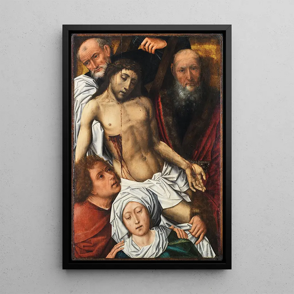 The Descent from the Cross - Colijn de Coter — framed artwork on a wall
