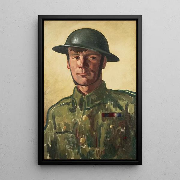 A soldier - Colin Gill — framed artwork on a wall