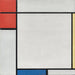 Reproductie van het schilderij Compositie met rood, geel en blauw - Piet Mondrian
