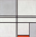 Reproductie van het schilderij Compositie nr. 1 Grijs-Rood - Piet Mondrian