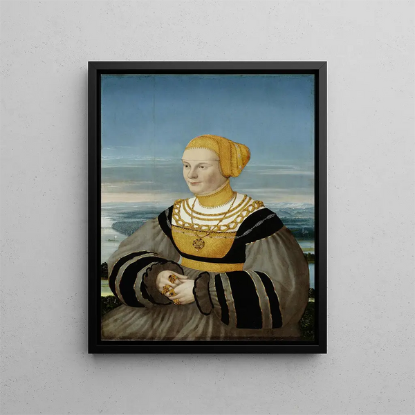 Portrait painting of Anna von Holzhausen in Ratzeburg - Conrad Faber von Kreuznach — framed artwork on a wall