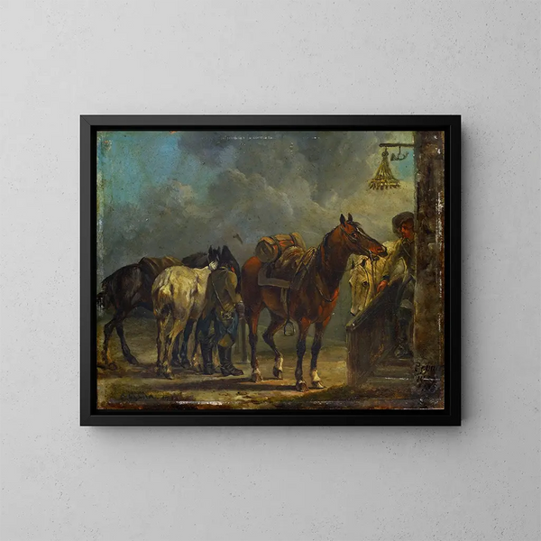 Stop at an Inn - Conrad Gessner — framed artwork on a wall