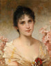 Meisje met bloemen - Conrad Kiesel — weergave van het kunstwerk