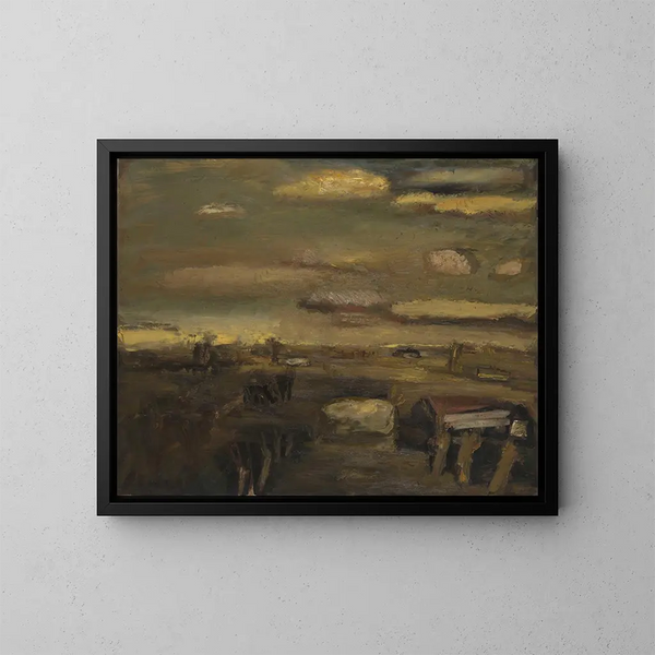 Landschap in februari - Constant Permeke — ingelijst kunstwerk aan de muur