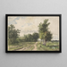 Landschapschilderij - Constant Troyon — ingelijst kunstwerk aan de muur