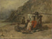 Uitzicht op het strand met krabvissers - Constant Troyon — weergave van het kunstwerk