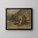 Uitzicht op het strand met krabvissers - Constant Troyon — ingelijst kunstwerk aan de muur