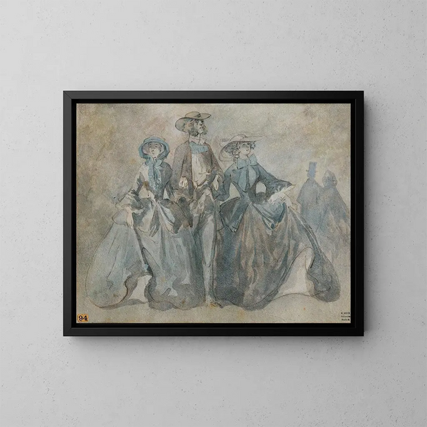 Les Anglais à Paris - Constantin Guys — framed artwork on a wall