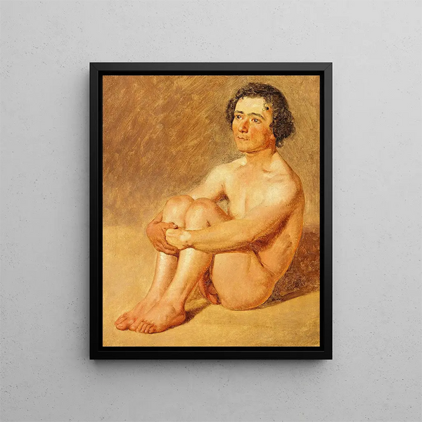 A Lazaret Sitting - Constantin Hansen — framed artwork on a wall
