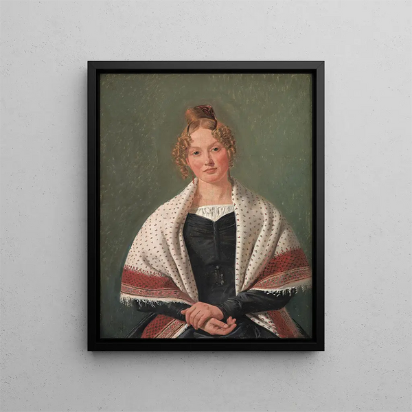 Portrait of Hanne Wanscher née Wegener - Constantin Hansen — framed artwork on a wall