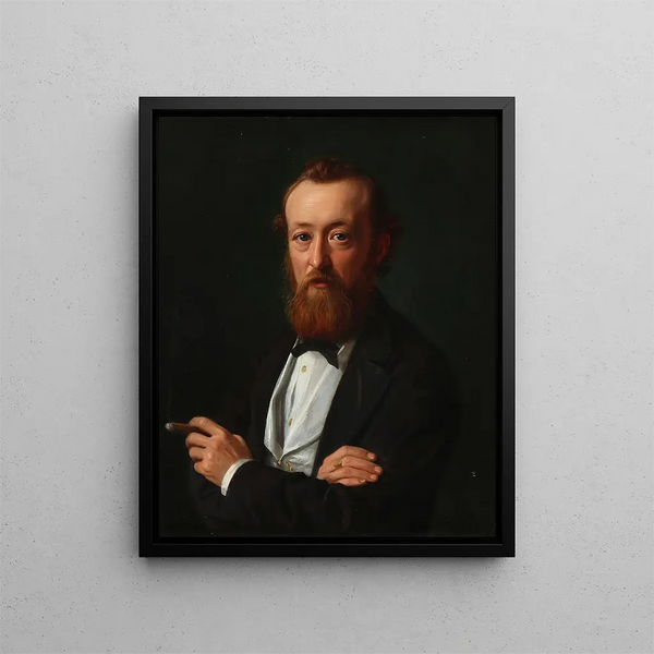 Portrait of the shipbuilder, later consul in Bangkok, Frederik Købke - Constantin Hansen — framed artwork on a wall