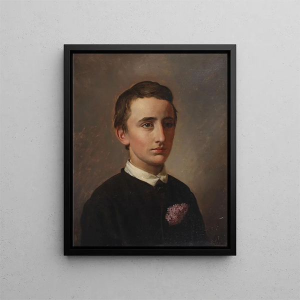 Portrait of the future assistant professor and doctoral student August Weis - Constantin Hansen — framed artwork on a wall