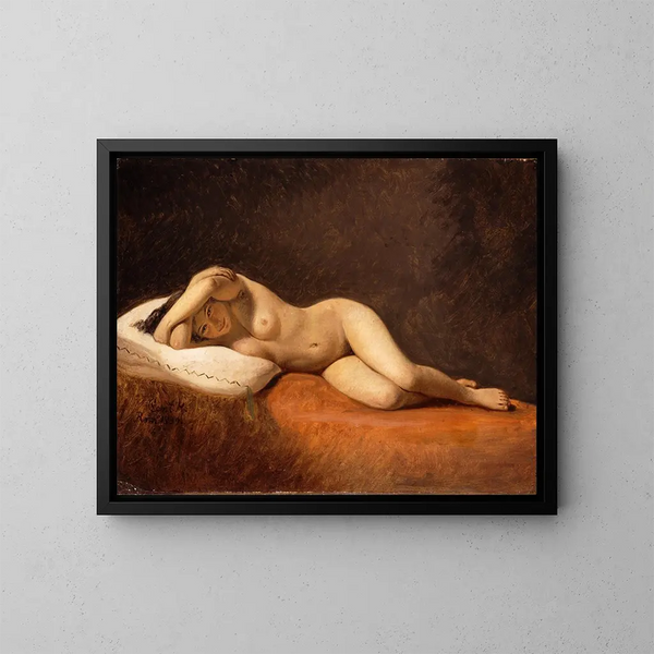 Resting Model Painting - Constantin Hansen — framed artwork on a wall