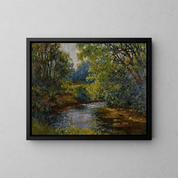 Brook in New England - Constantin Westchiloff — framed artwork on a wall
