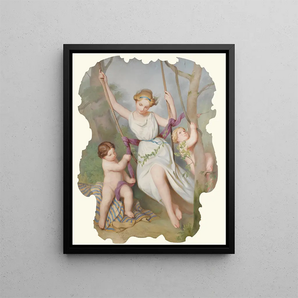 Continental School - Girl On A Swing With Two Children.webp