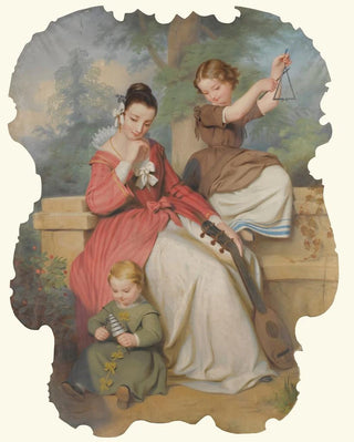 Continental School - Girl With Two Children Playing Music.webp