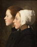 Portret van twee meisjes - Continentale School — weergave van het kunstwerk