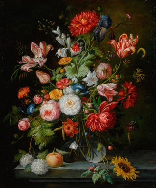Continental School - Still Life with Flowers in a Glass Vase.webp