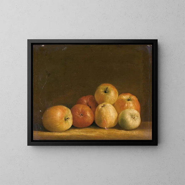 Still life with apples - Continental School — framed artwork on a wall