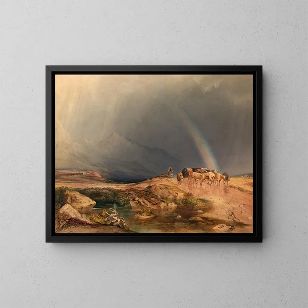 Averse dans les Highlands écossais - Copley Fielding — framed artwork on a wall