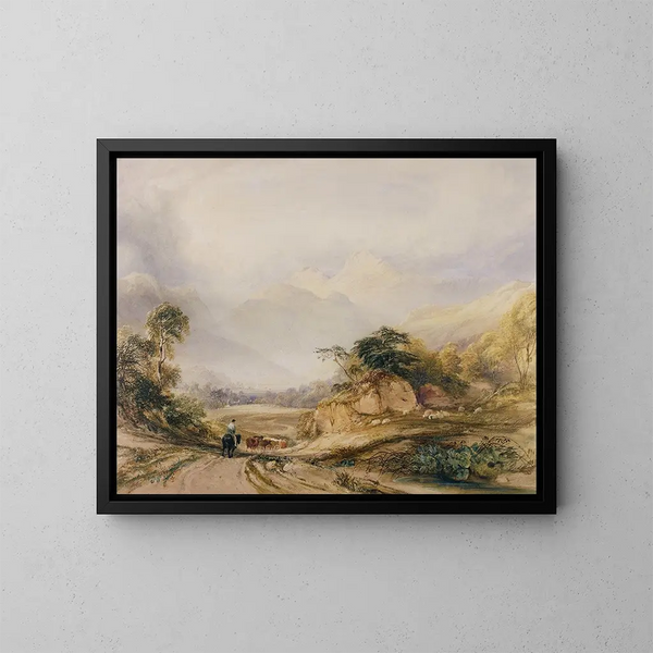 Les Pikes de Langdale - Copley Fielding — framed artwork on a wall
