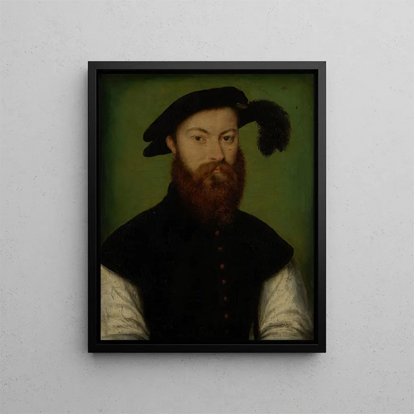 Corneille de Lyon - Portrait of a Man with a BlackPlumed Hat.webp