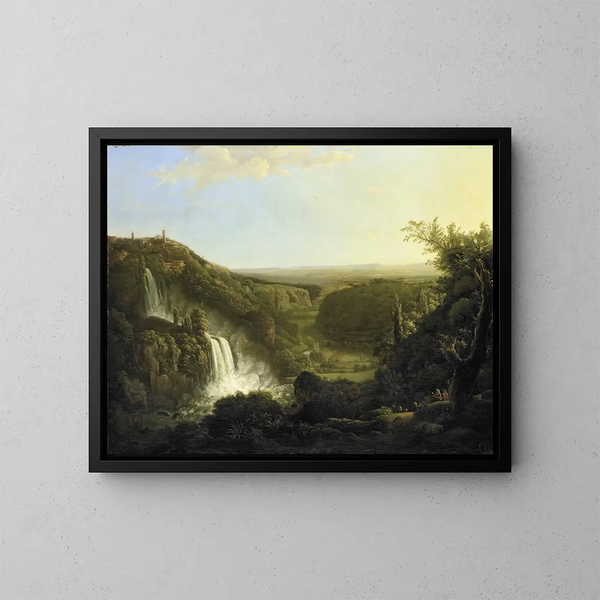 De vallei van de Anio met de watervallen van Tivoli - Cornelis Apostool — ingelijst kunstwerk aan de muur